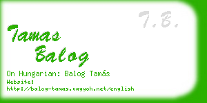 tamas balog business card